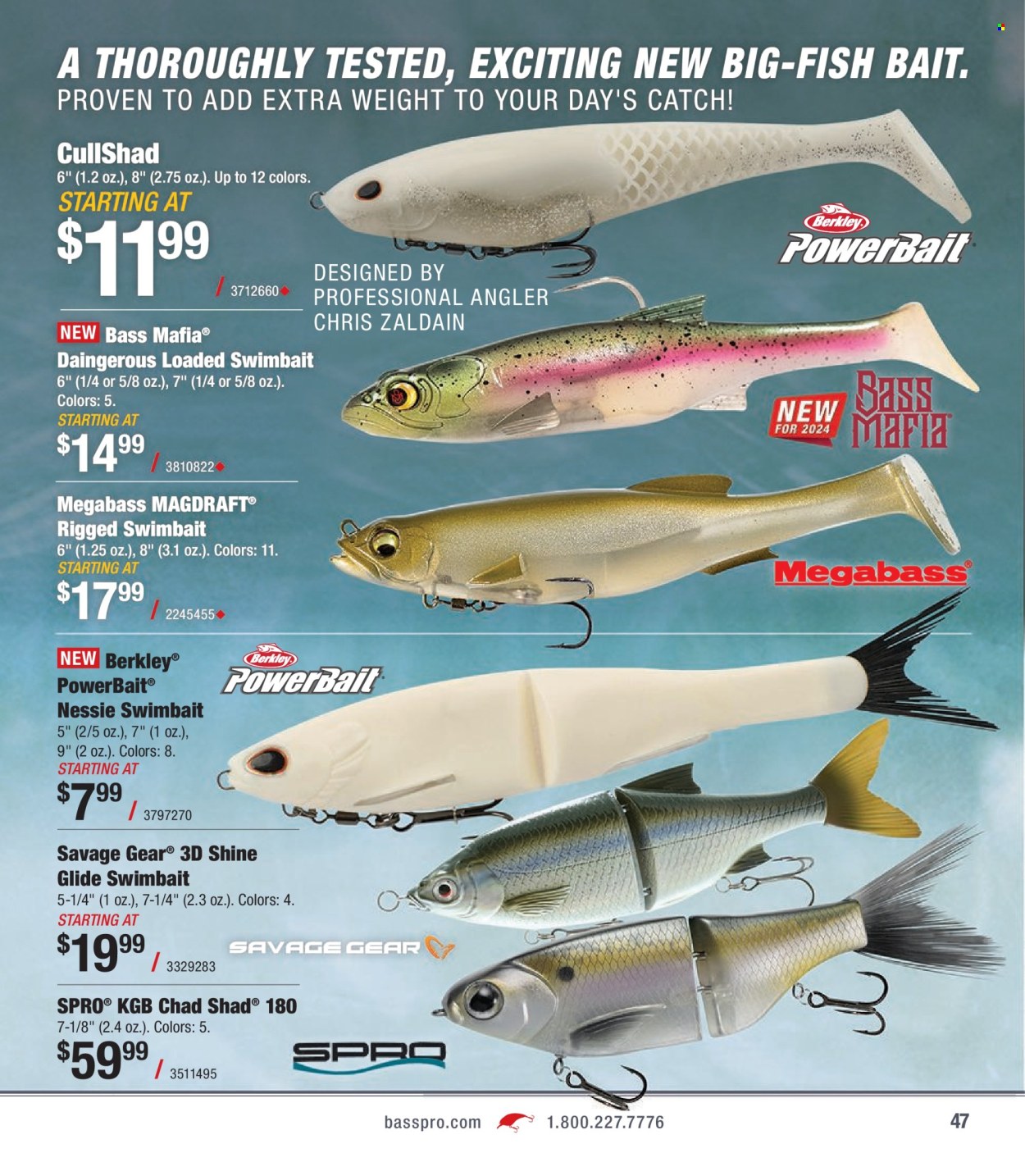thumbnail - Bass Pro Shops Flyer - Sales products - Savage Gear, savage, fishing rod. Page 47.
