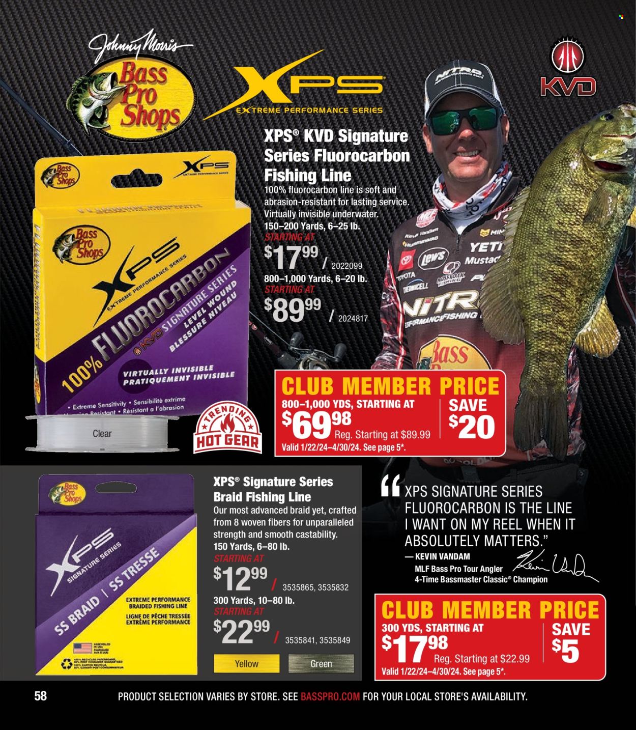 thumbnail - Bass Pro Shops Flyer - Sales products - Bass Pro, reel. Page 58.