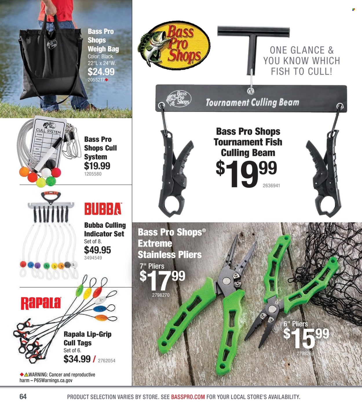 thumbnail - Bass Pro Shops Flyer - Sales products - bag, Bass Pro. Page 64.