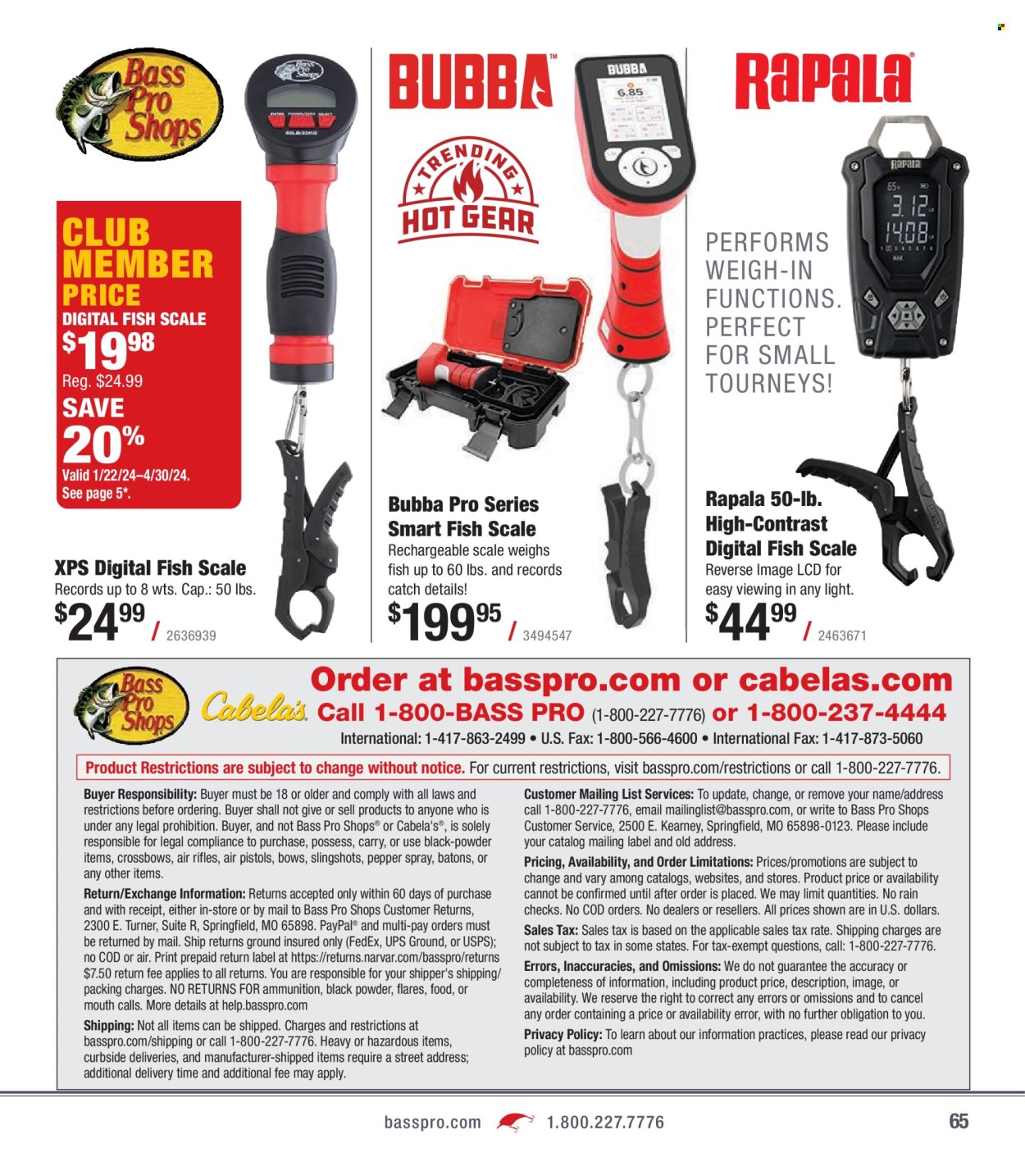 thumbnail - Bass Pro Shops Flyer - Sales products - Bass Pro, crossbow. Page 65.