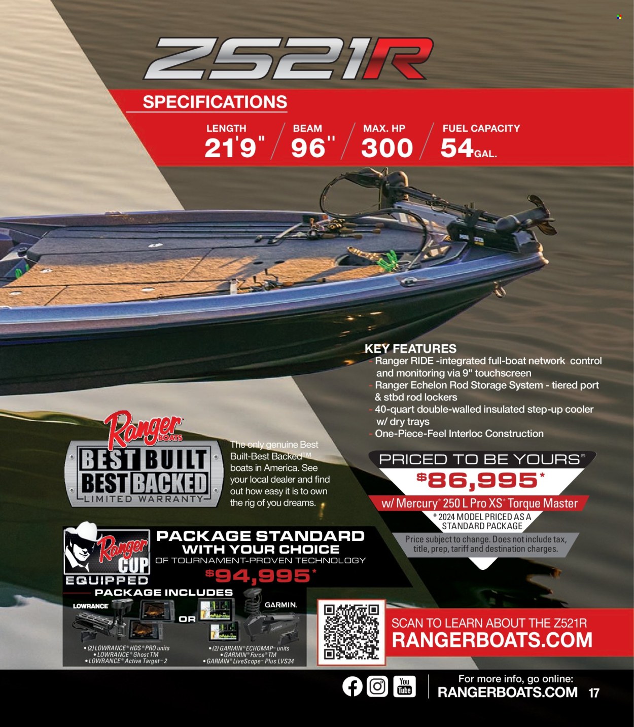 thumbnail - Bass Pro Shops Flyer - Sales products - Garmin, Hewlett Packard, boat, Lowrance. Page 17.