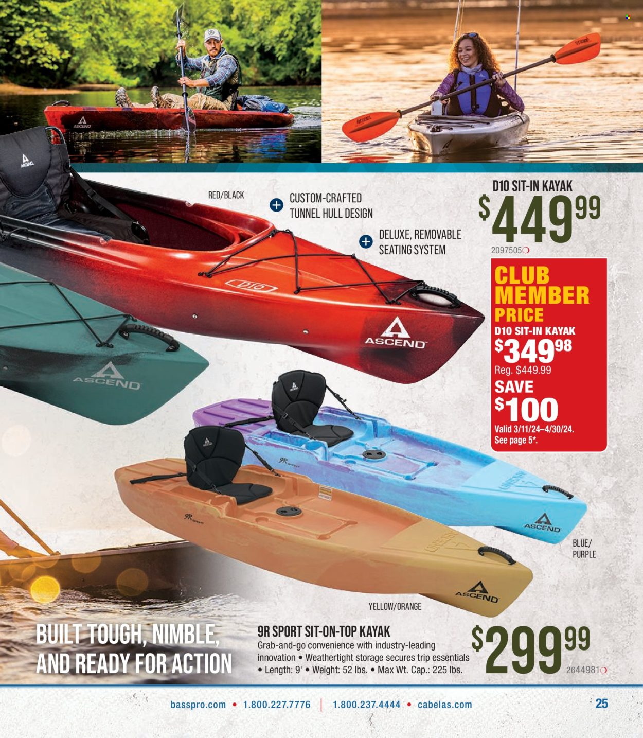 thumbnail - Bass Pro Shops Flyer - Sales products - kayak. Page 25.