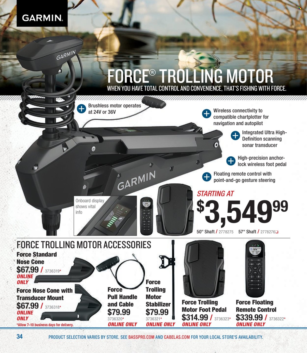 thumbnail - Bass Pro Shops Flyer - Sales products - remote control, sonar. Page 34.