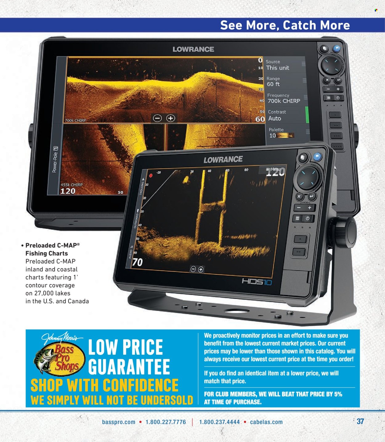 thumbnail - Bass Pro Shops Flyer - Sales products - Lowrance. Page 37.
