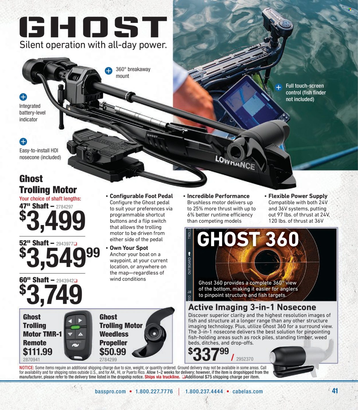 thumbnail - Bass Pro Shops Flyer - Sales products - Anchor, fish finder. Page 41.