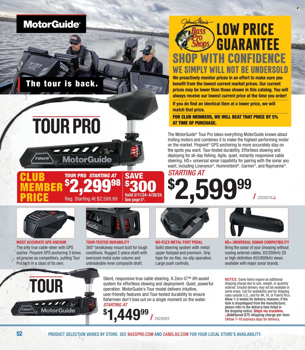 thumbnail - Bass Pro Shops Flyer - Sales products - Garmin, Anchor, Lowrance. Page 52.