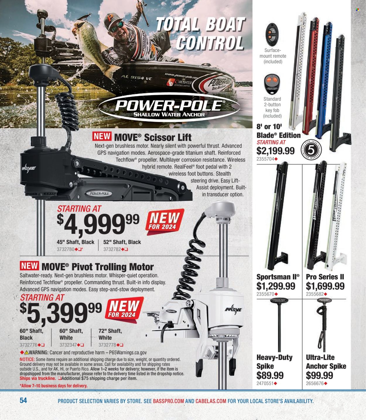 thumbnail - Bass Pro Shops Flyer - Sales products - gps navigation, boat. Page 54.