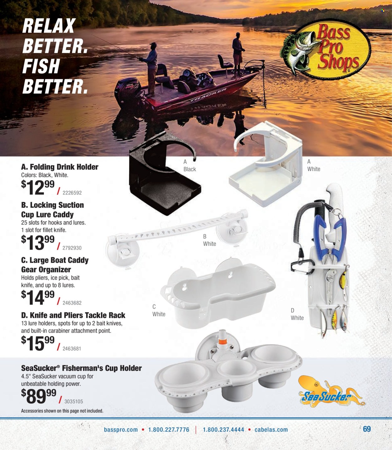 thumbnail - Bass Pro Shops Flyer - Sales products - Bass Pro, drink holder. Page 69.