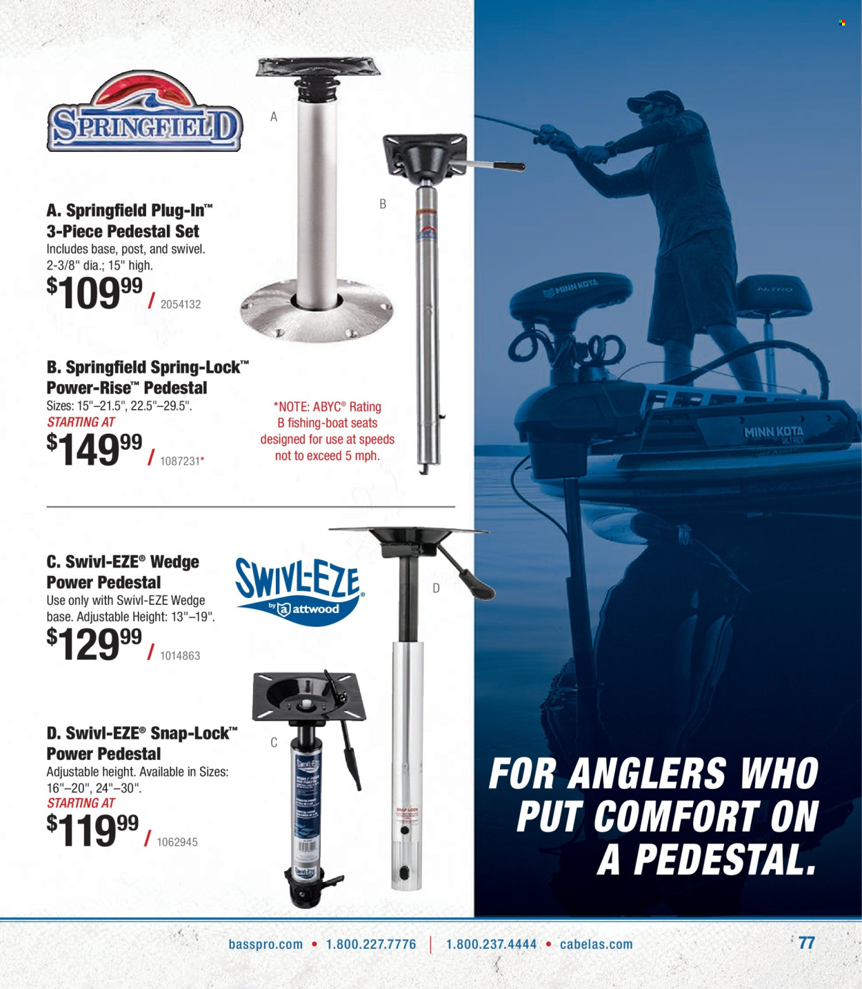thumbnail - Bass Pro Shops Flyer - Sales products - boat seat, pedestal. Page 77.