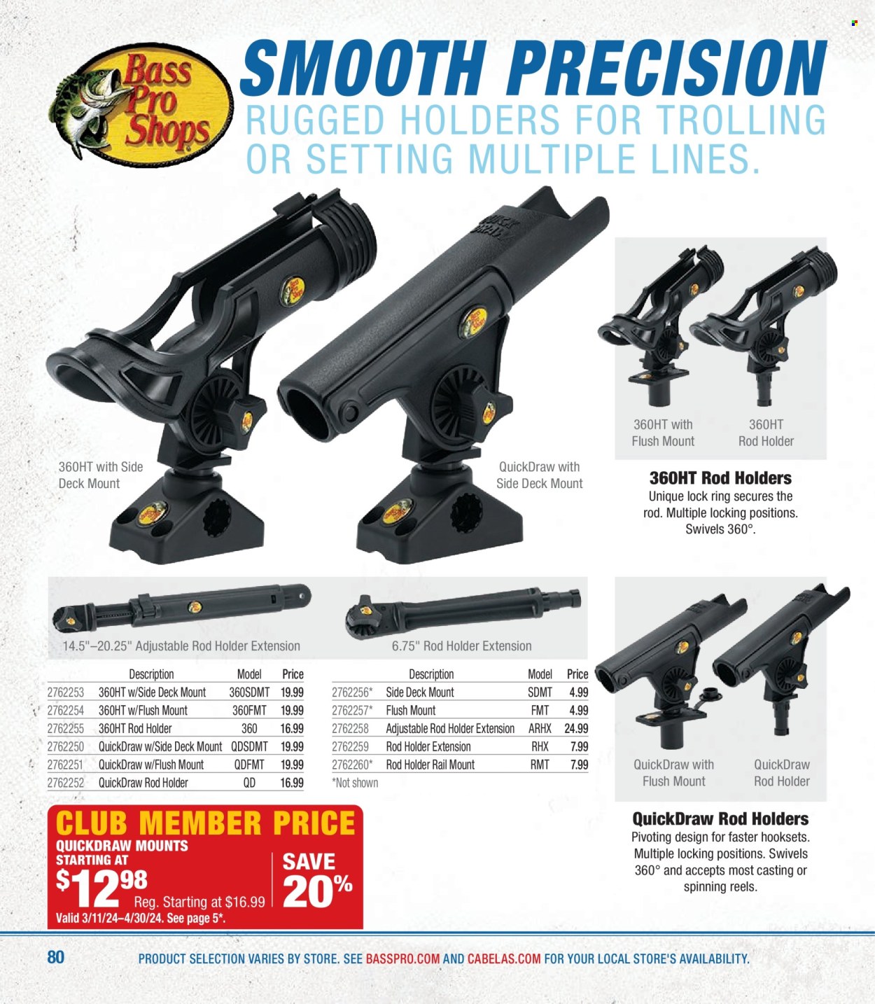 thumbnail - Bass Pro Shops Flyer - Sales products - rod holder. Page 80.