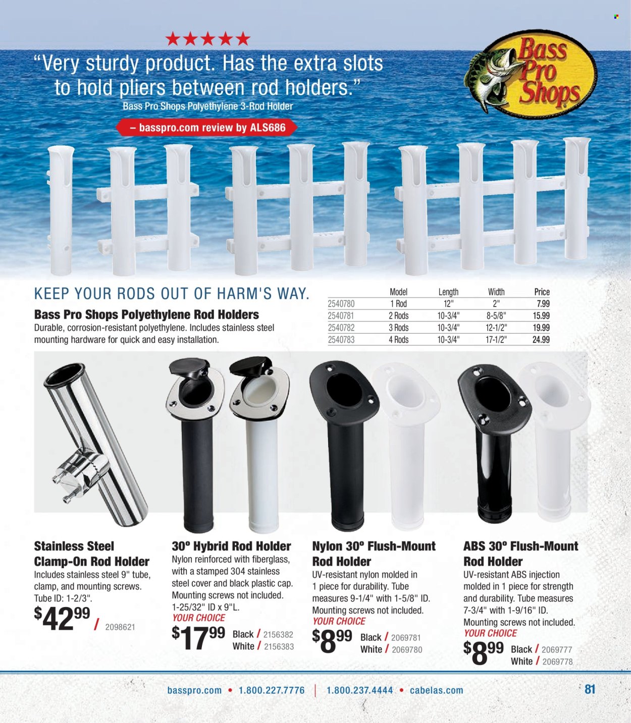thumbnail - Bass Pro Shops Flyer - Sales products - Bass Pro, rod holder. Page 81.