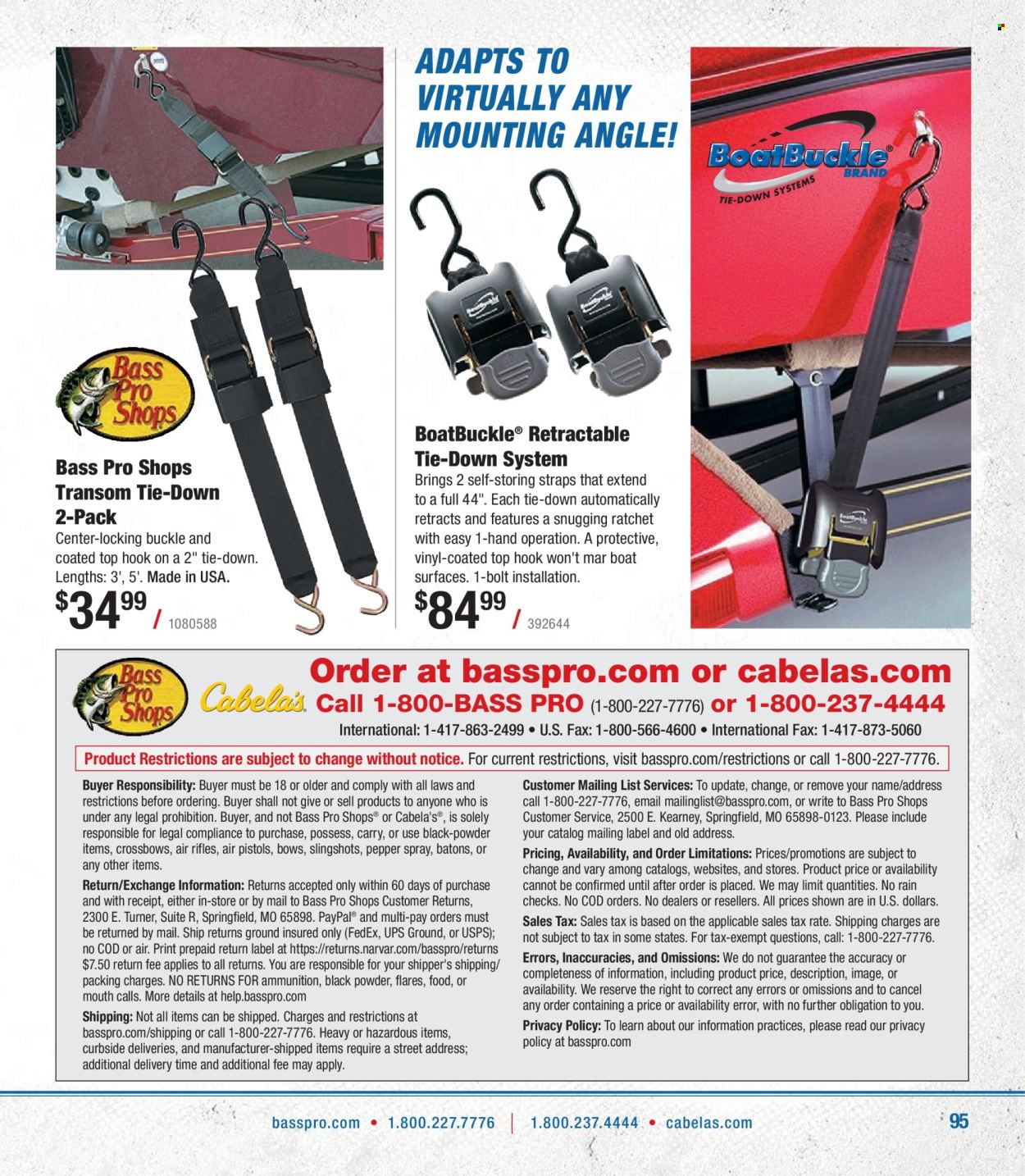 thumbnail - Bass Pro Shops Flyer - Sales products - boat, Bass Pro, crossbow. Page 95.