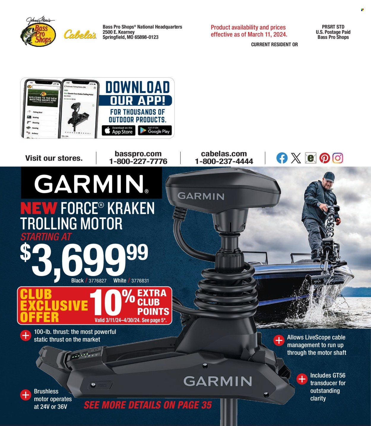 thumbnail - Bass Pro Shops Flyer - Sales products - Garmin, Bass Pro. Page 100.