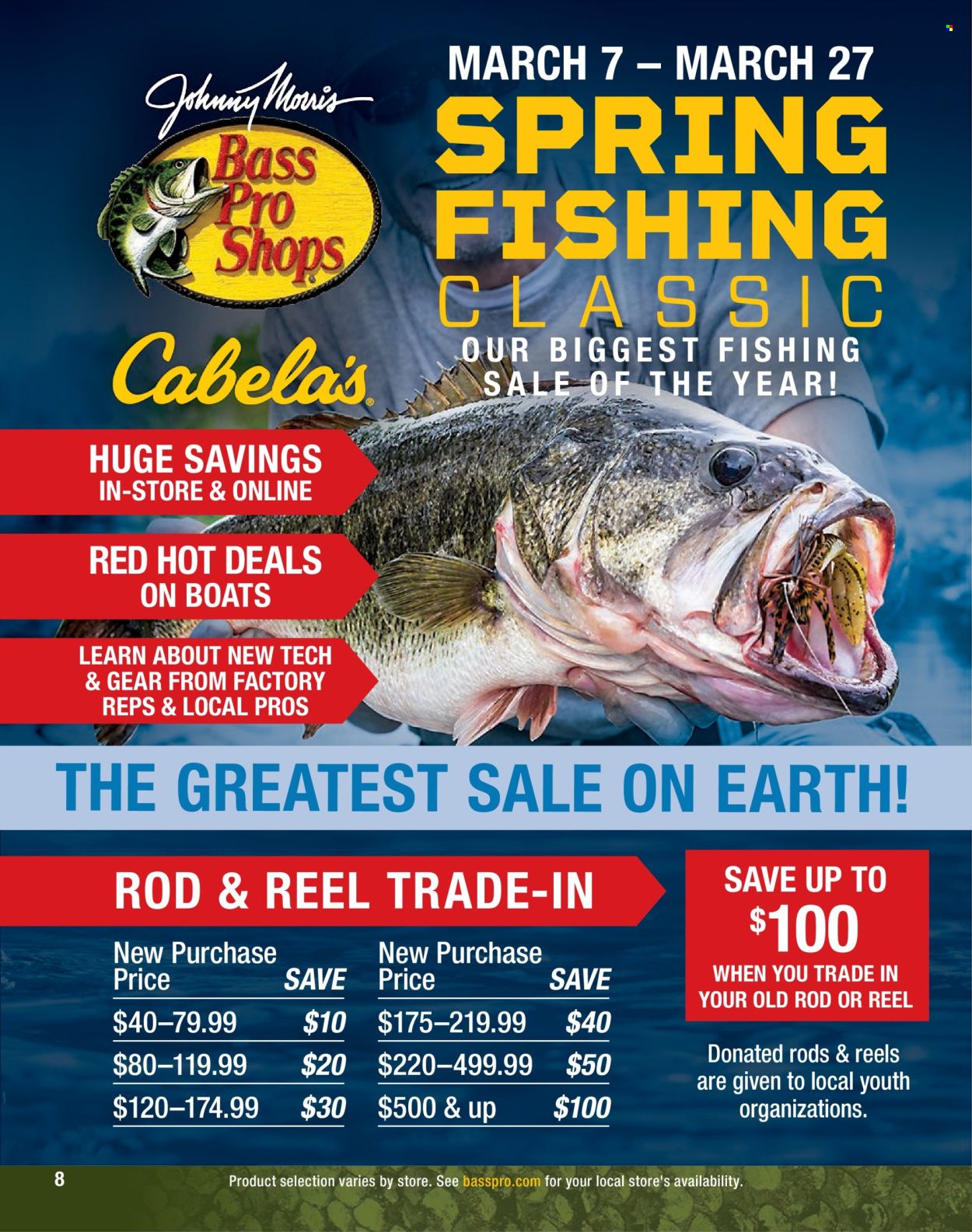 thumbnail - Bass Pro Shops Flyer - Sales products - Bass Pro, reel. Page 8.