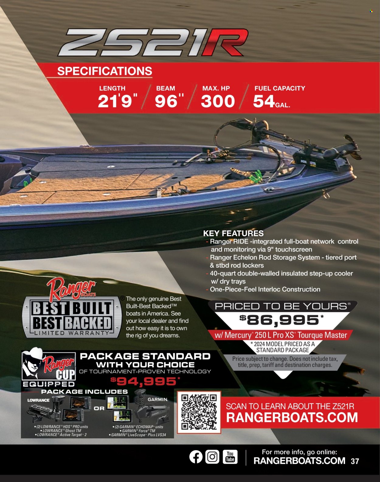 thumbnail - Bass Pro Shops Flyer - Sales products - Garmin, Hewlett Packard, boat, Lowrance. Page 37.