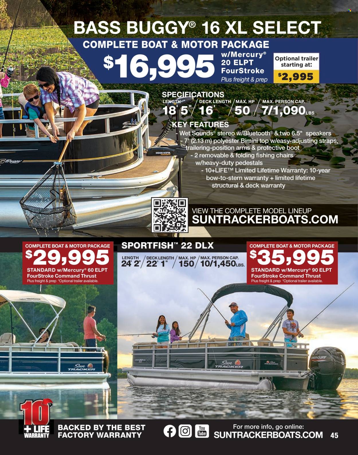 thumbnail - Bass Pro Shops Flyer - Sales products - speaker, boots, boat, chair. Page 45.
