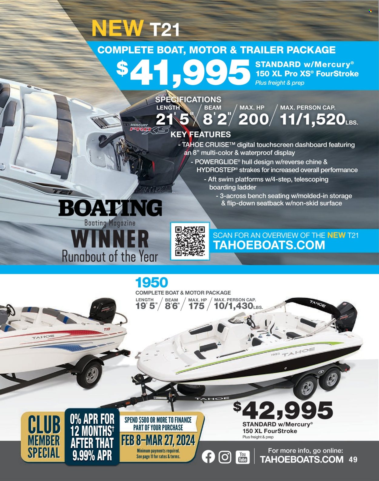 thumbnail - Bass Pro Shops Flyer - Sales products - boat. Page 49.