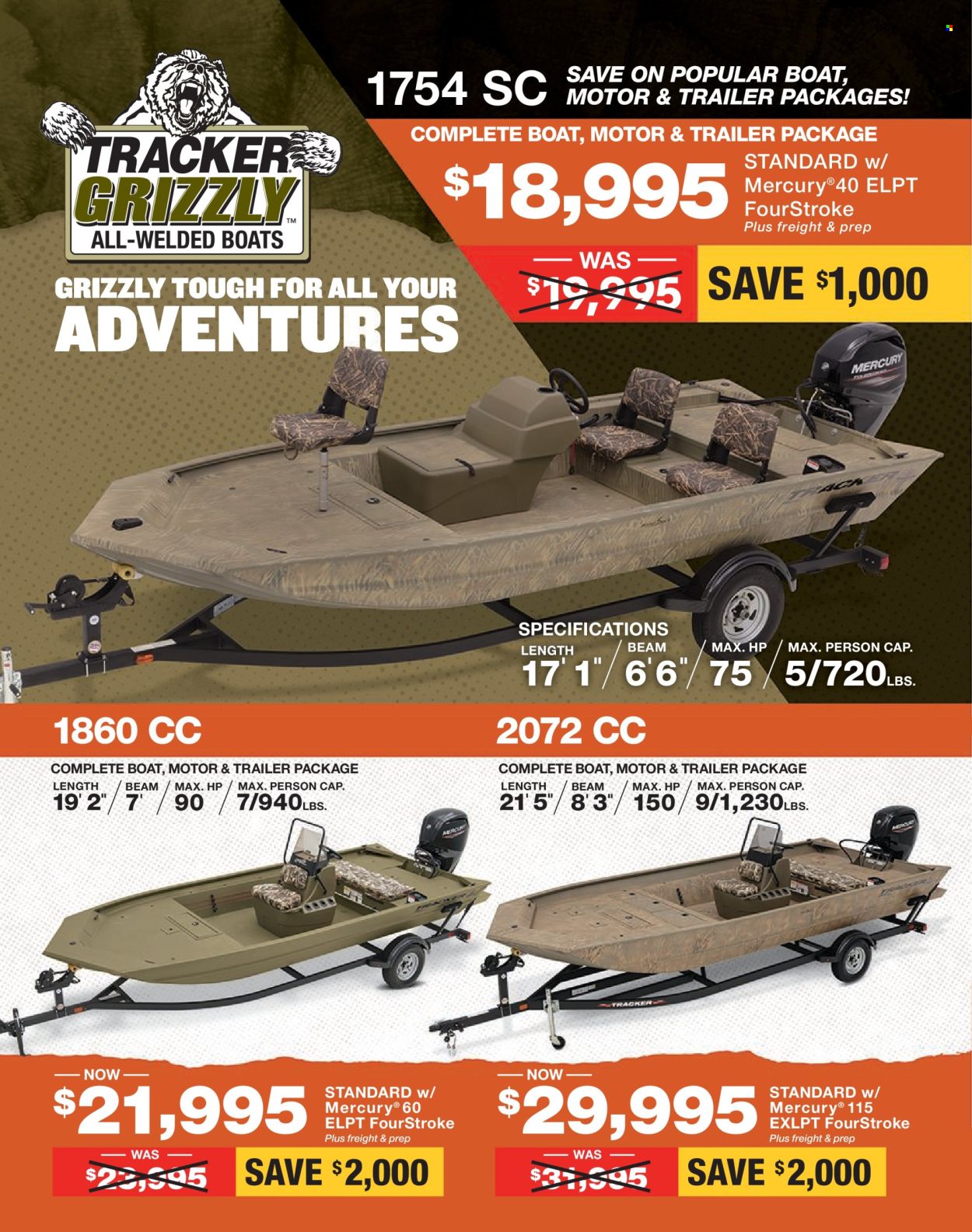 thumbnail - Bass Pro Shops Flyer - Sales products - boat. Page 52.