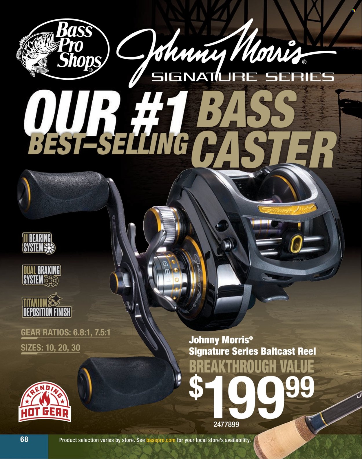 thumbnail - Bass Pro Shops Flyer - Sales products - Bass Pro, baitcast reel, reel. Page 68.