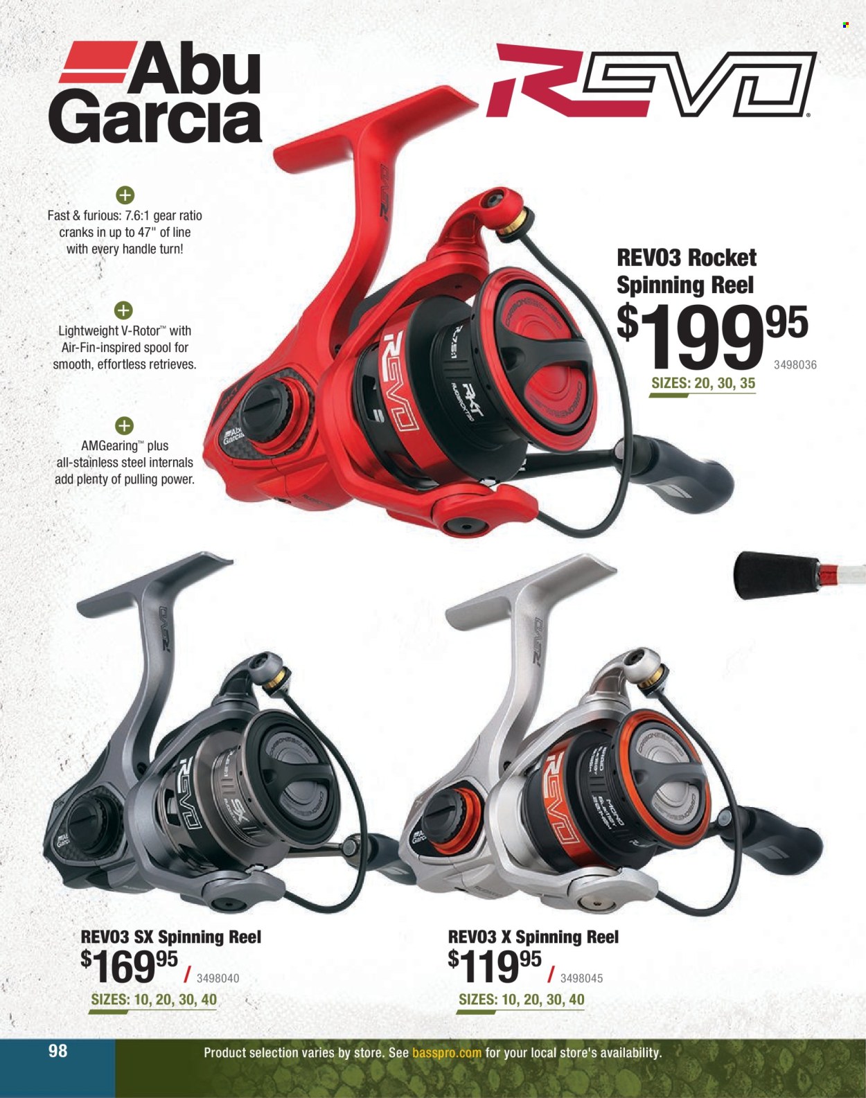 thumbnail - Bass Pro Shops Flyer - Sales products - reel, spinning reel. Page 98.