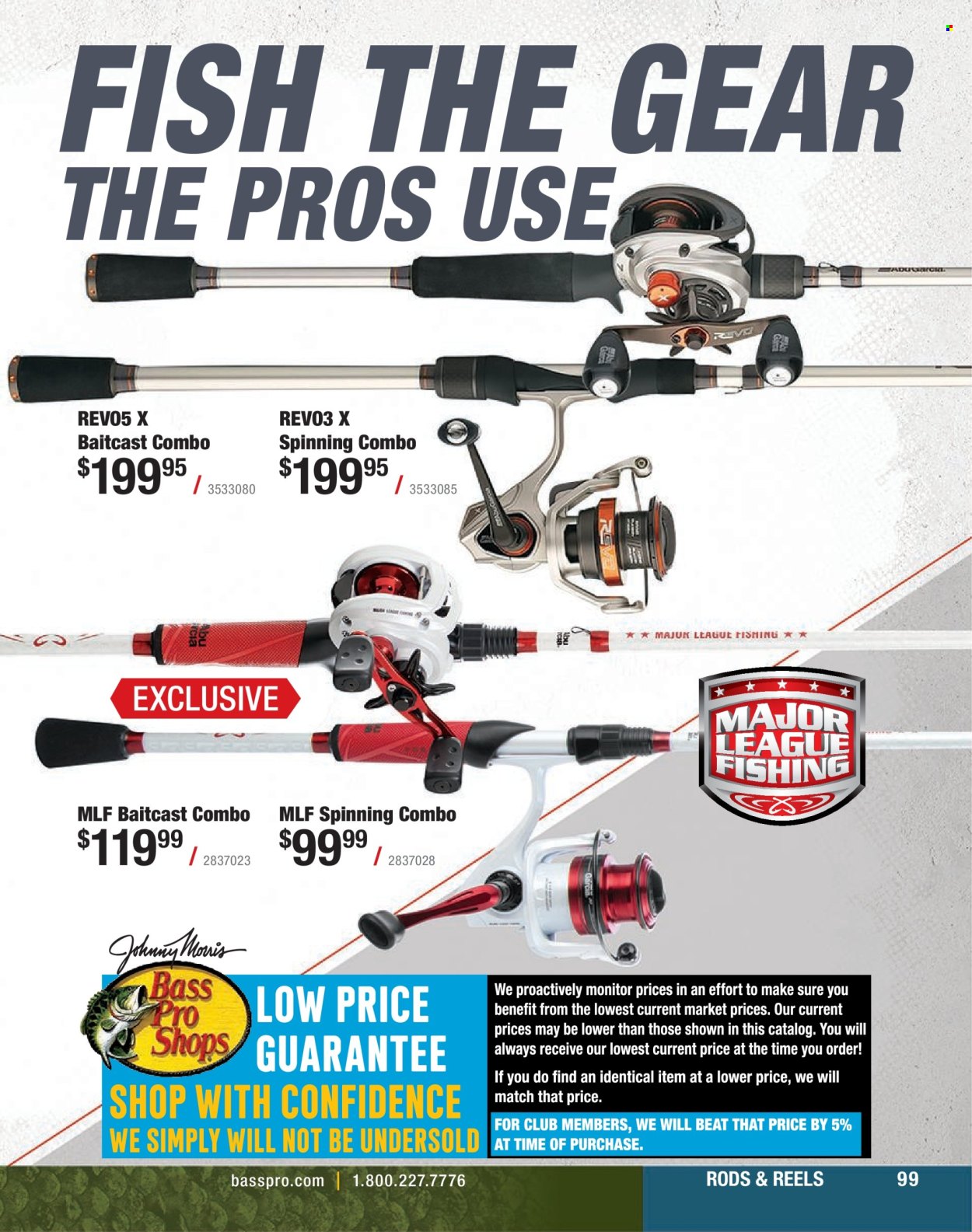 thumbnail - Bass Pro Shops Flyer - Sales products - Bass Pro, baitcast combo. Page 99.