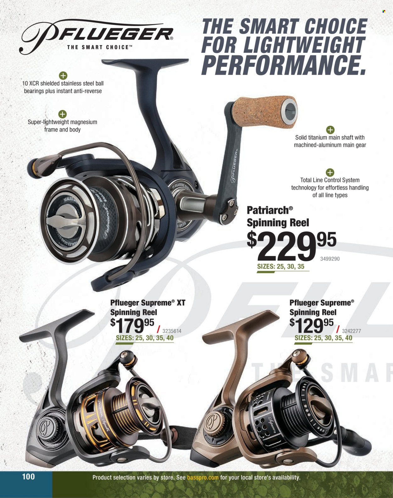 thumbnail - Bass Pro Shops Flyer - Sales products - reel, spinning reel. Page 100.