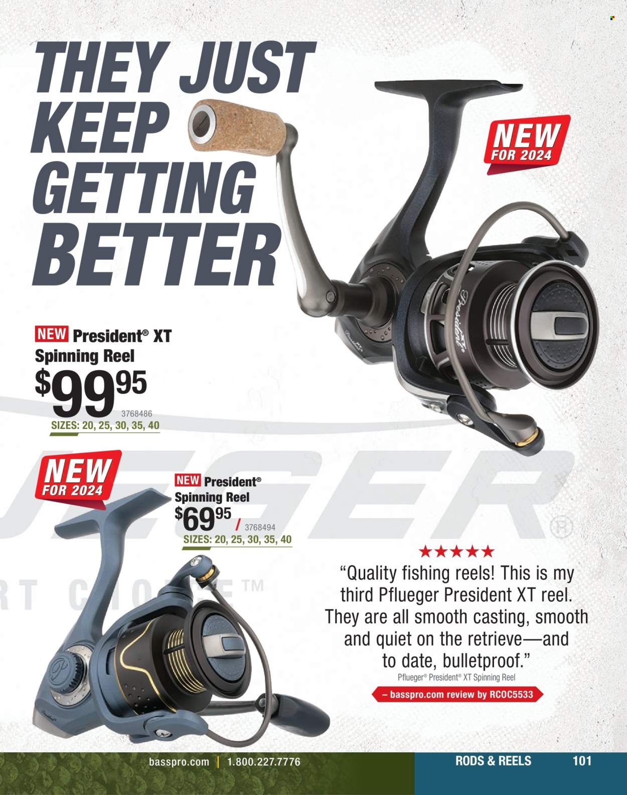 thumbnail - Bass Pro Shops Flyer - Sales products - reel, spinning reel. Page 101.