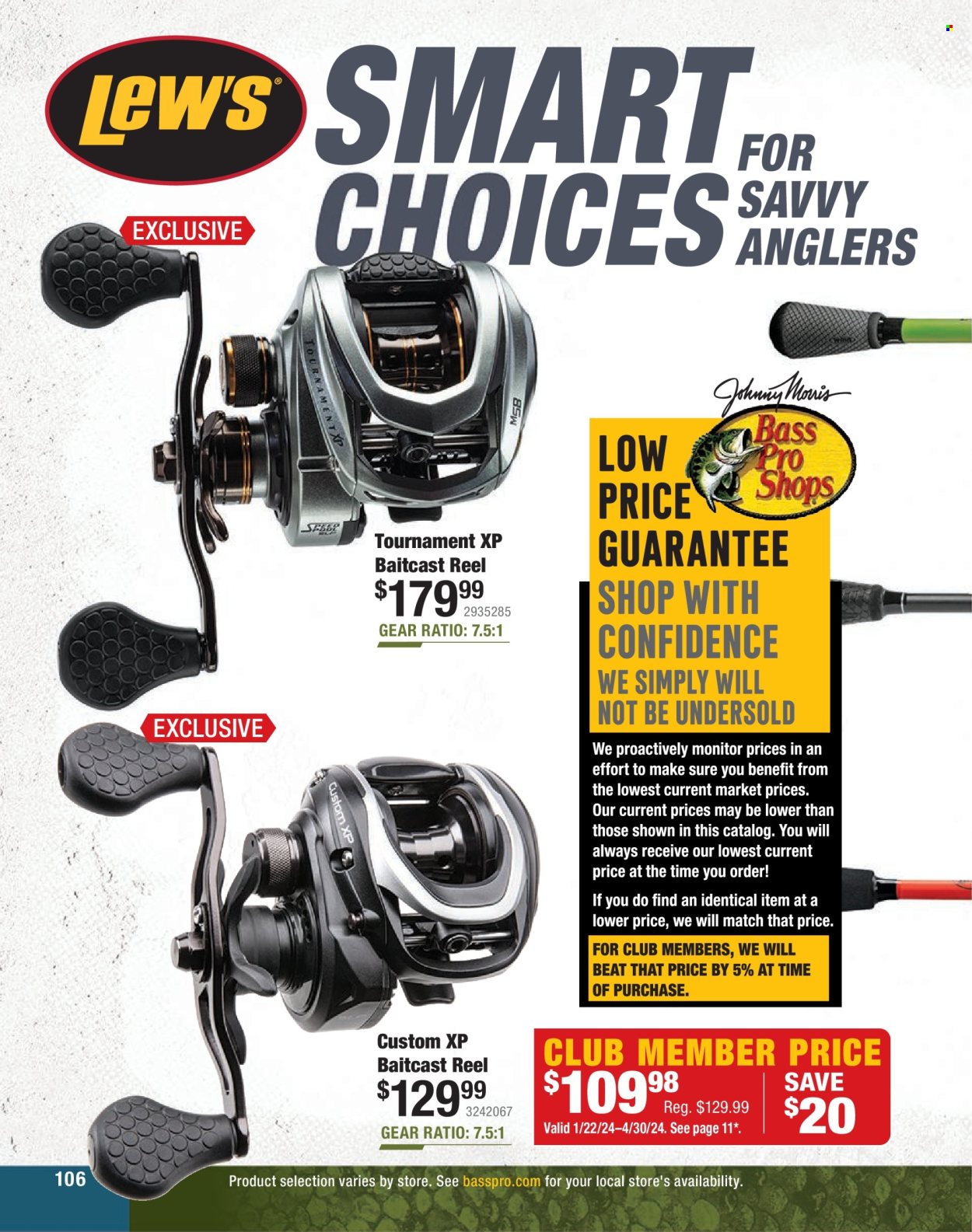 thumbnail - Bass Pro Shops Flyer - Sales products - Bass Pro, baitcast reel, reel. Page 106.