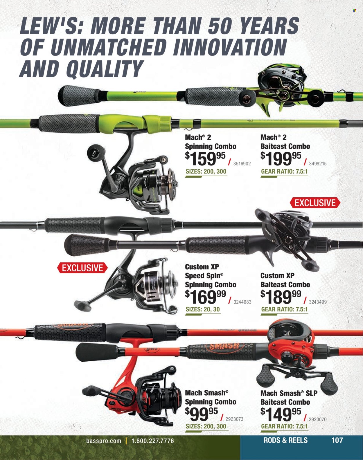 thumbnail - Bass Pro Shops Flyer - Sales products - baitcast combo. Page 107.
