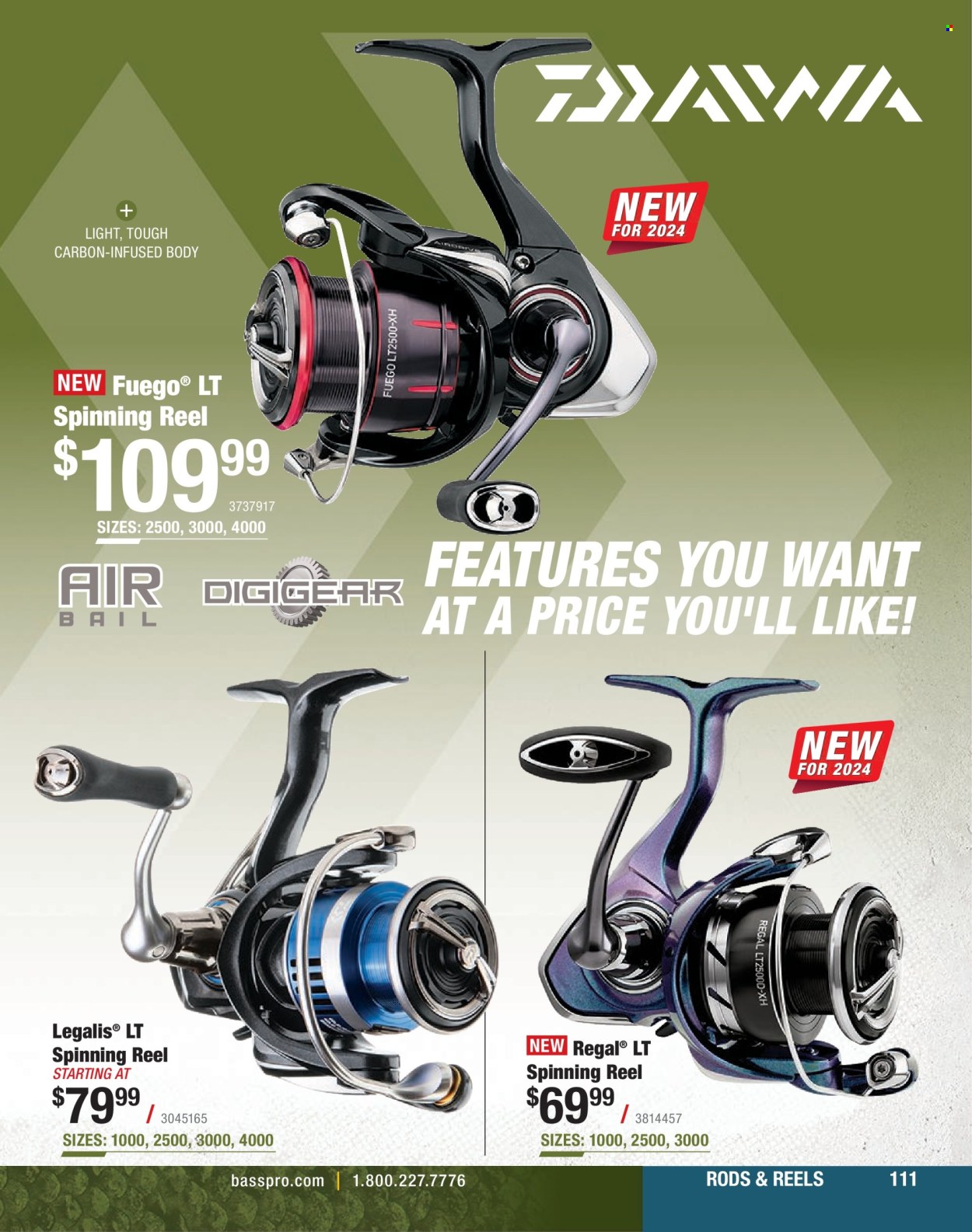 thumbnail - Bass Pro Shops Flyer - Sales products - reel, spinning reel. Page 111.