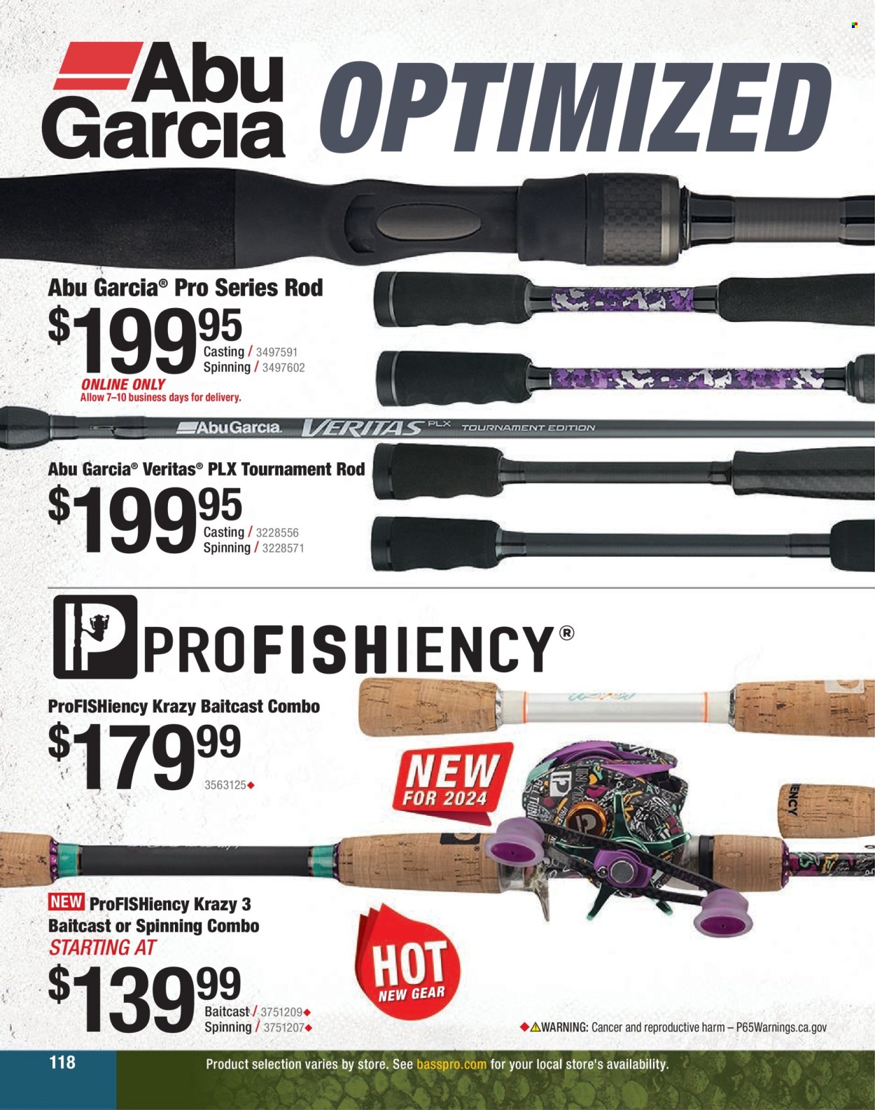 thumbnail - Bass Pro Shops Flyer - Sales products - baitcast combo. Page 118.