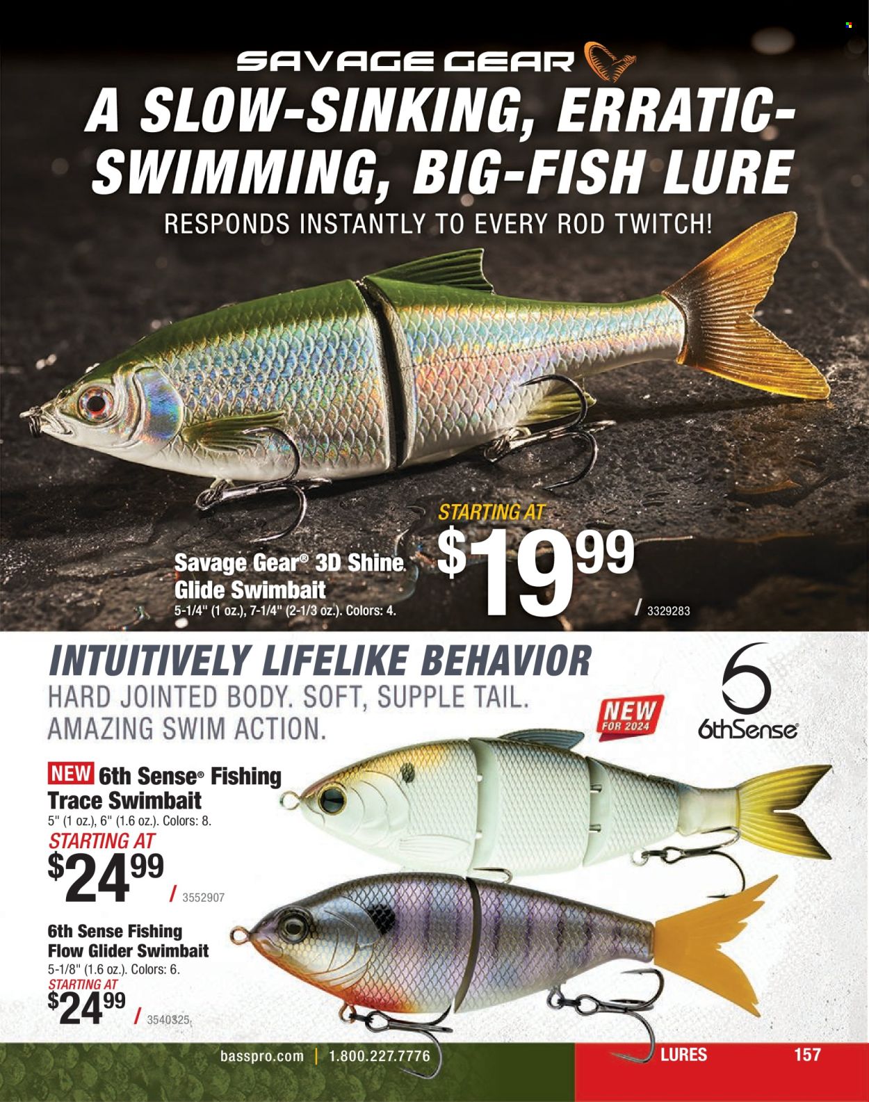thumbnail - Bass Pro Shops Flyer - Sales products - Savage Gear, savage, fishing rod. Page 157.
