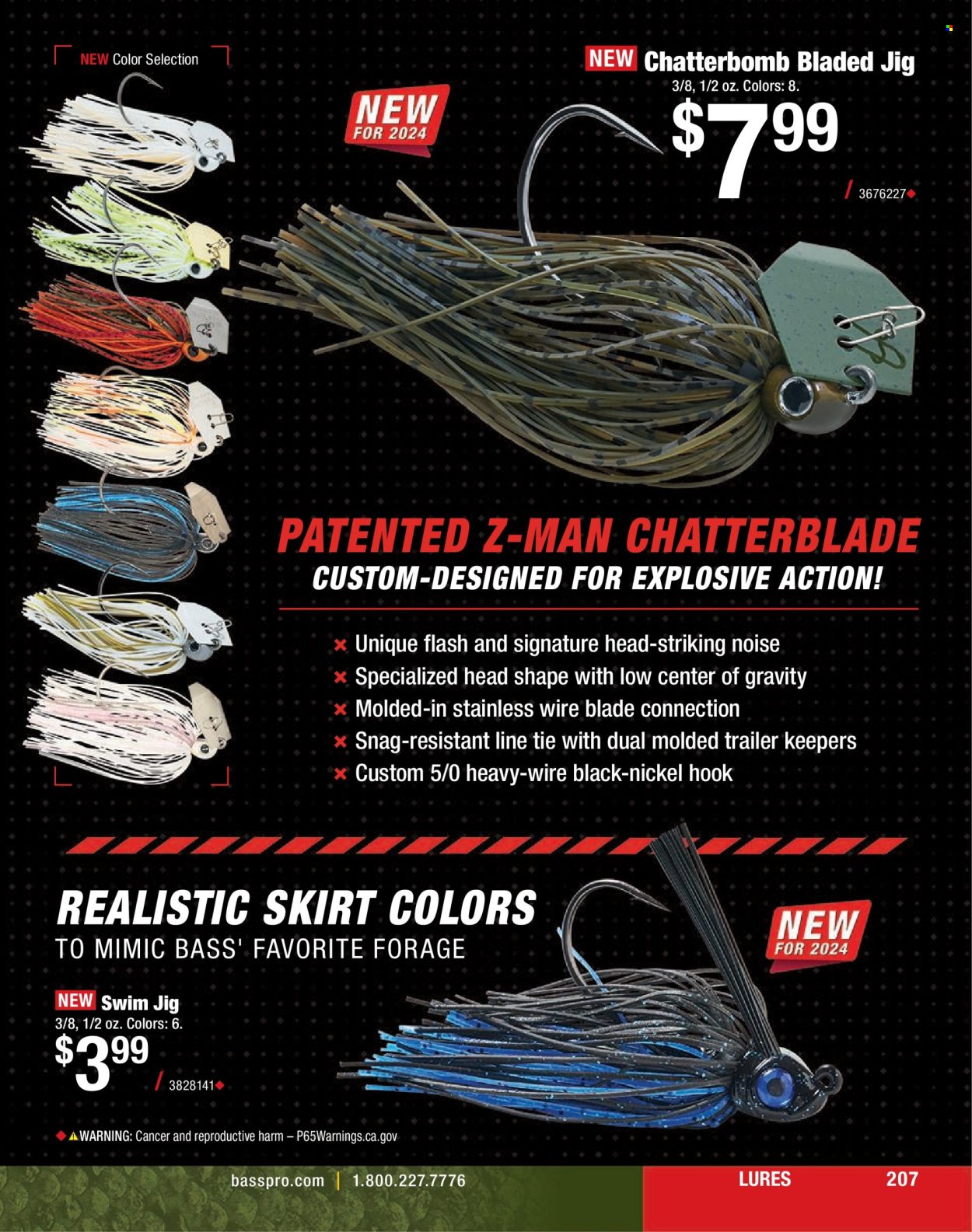 thumbnail - Bass Pro Shops Flyer - Sales products - skirt, jig. Page 207.
