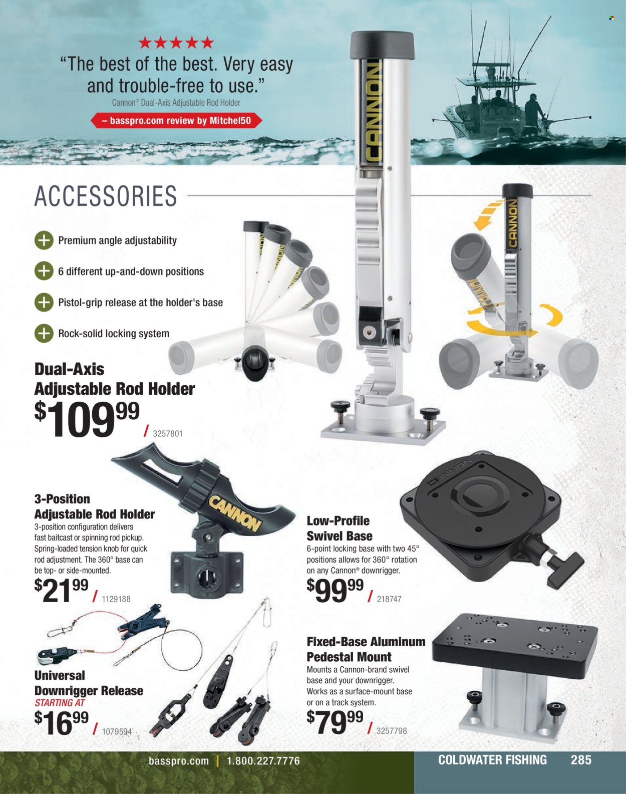 thumbnail - Bass Pro Shops Flyer - Sales products - rod holder, pedestal. Page 285.