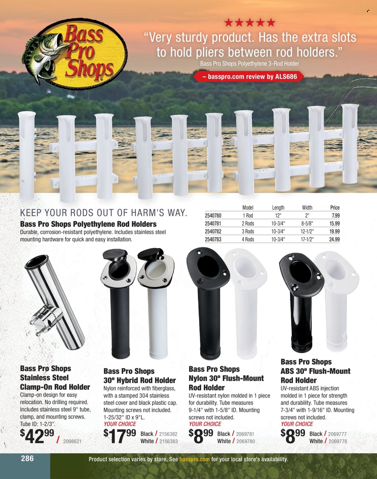 thumbnail - Bass Pro Shops Flyer - Sales products - Bass Pro, rod holder. Page 286.