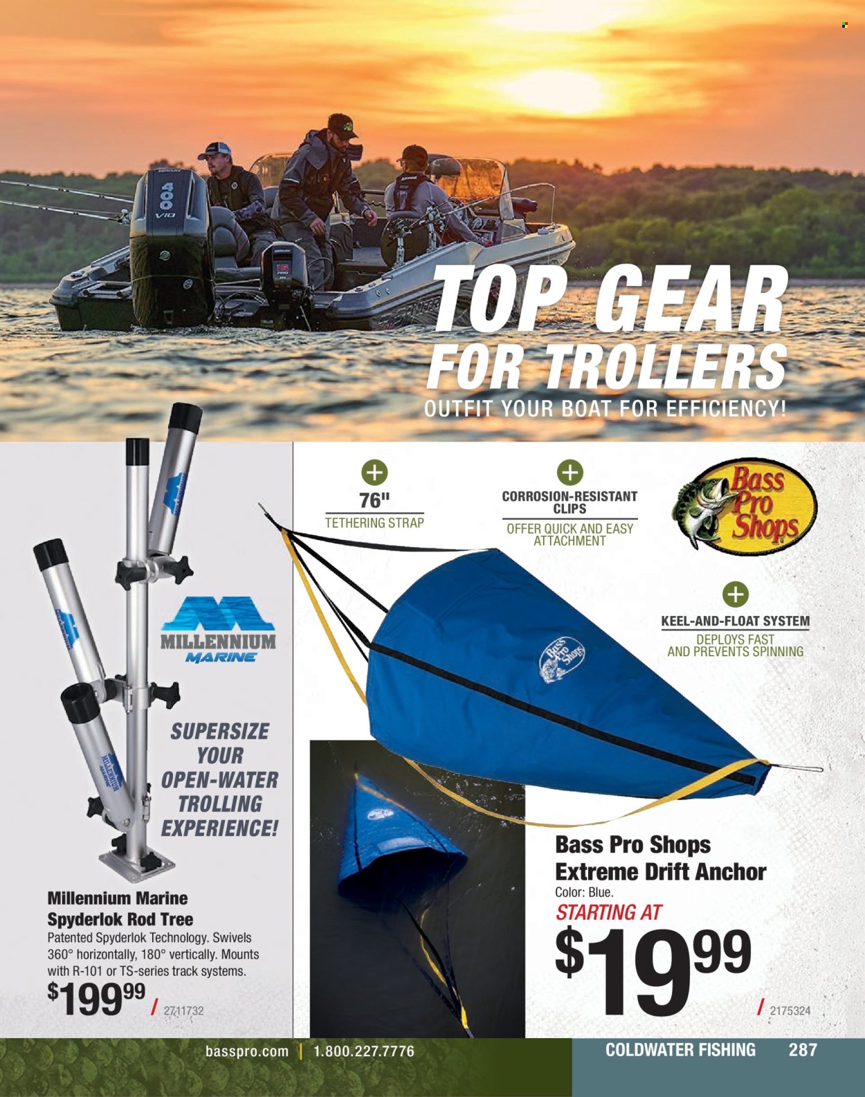 thumbnail - Bass Pro Shops Flyer - Sales products - Anchor, Bass Pro, strap. Page 287.