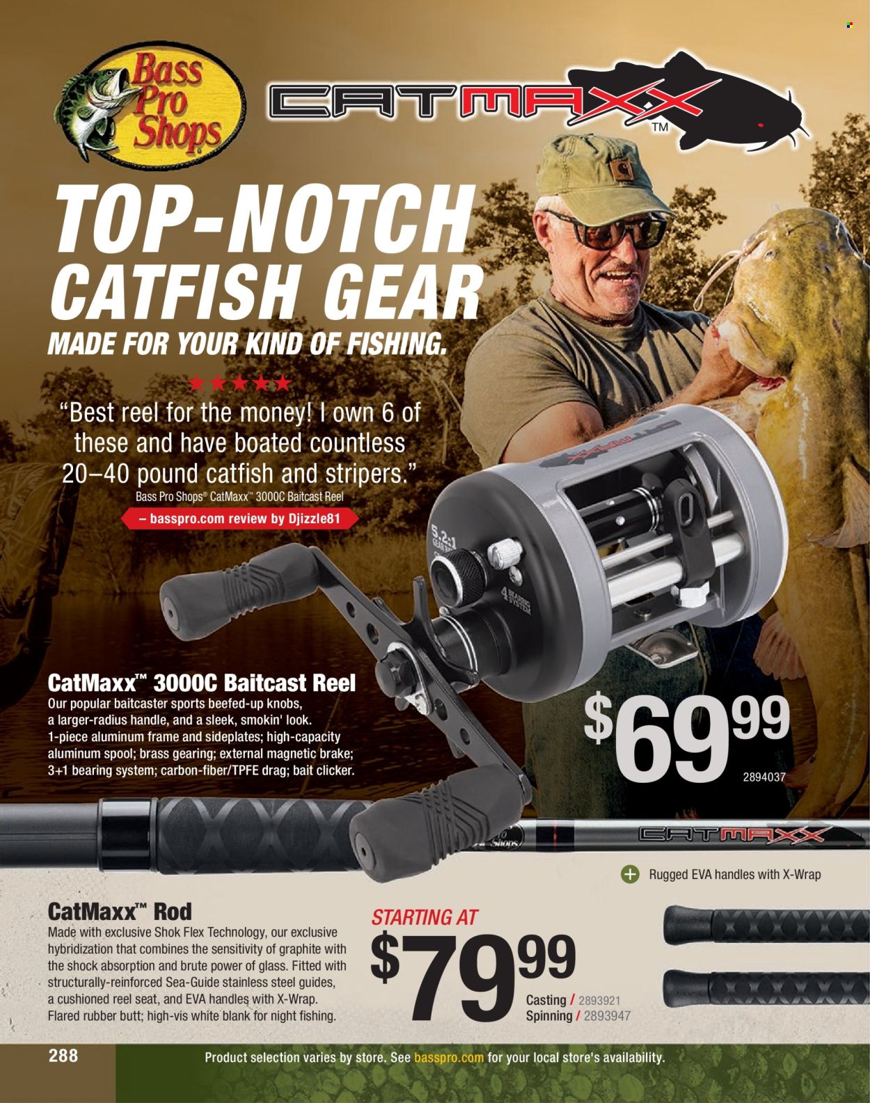thumbnail - Bass Pro Shops Flyer - Sales products - Bass Pro, baitcast reel, reel. Page 288.