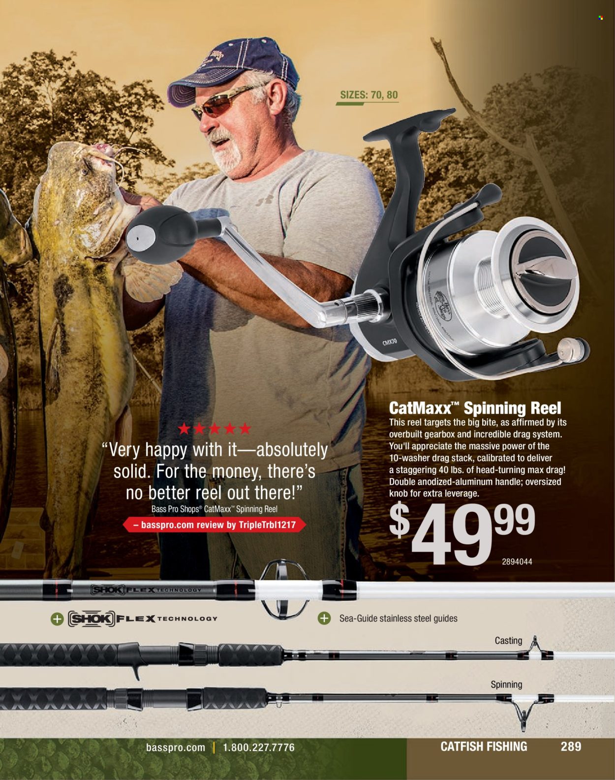 thumbnail - Bass Pro Shops Flyer - Sales products - Bass Pro, reel, spinning reel. Page 289.