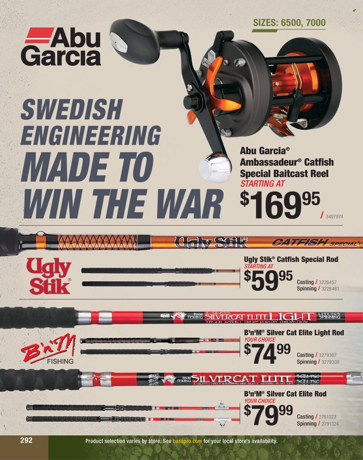 thumbnail - Bass Pro Shops Flyer - Sales products - baitcast reel, reel. Page 292.
