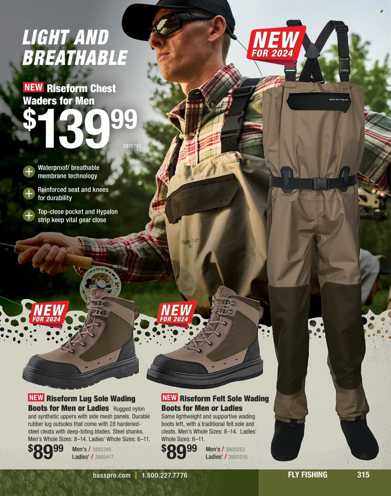 thumbnail - Bass Pro Shops Flyer - Sales products - boots, cleats, wading boots. Page 315.