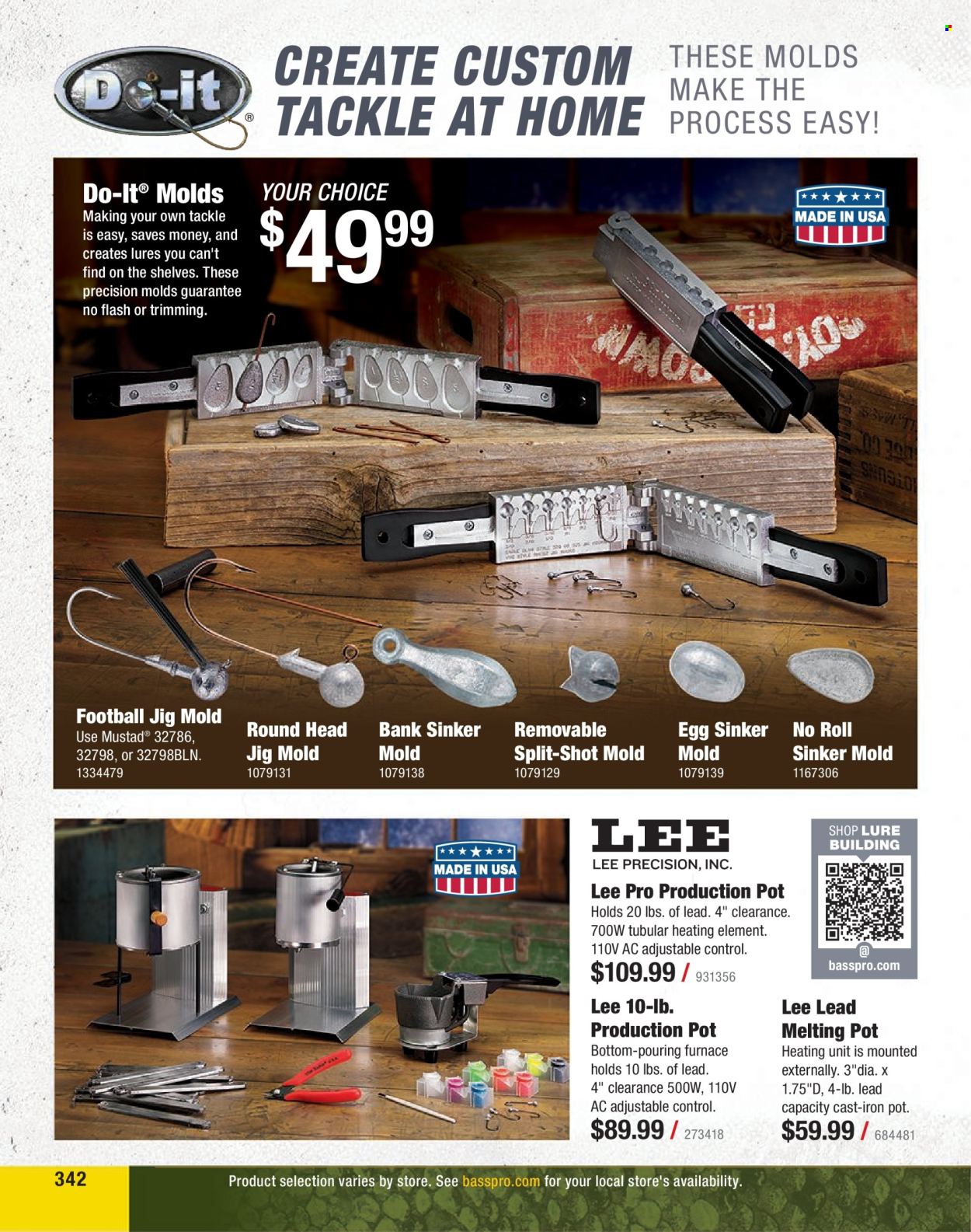 thumbnail - Bass Pro Shops Flyer - Sales products - Lee, jig, pot. Page 342.