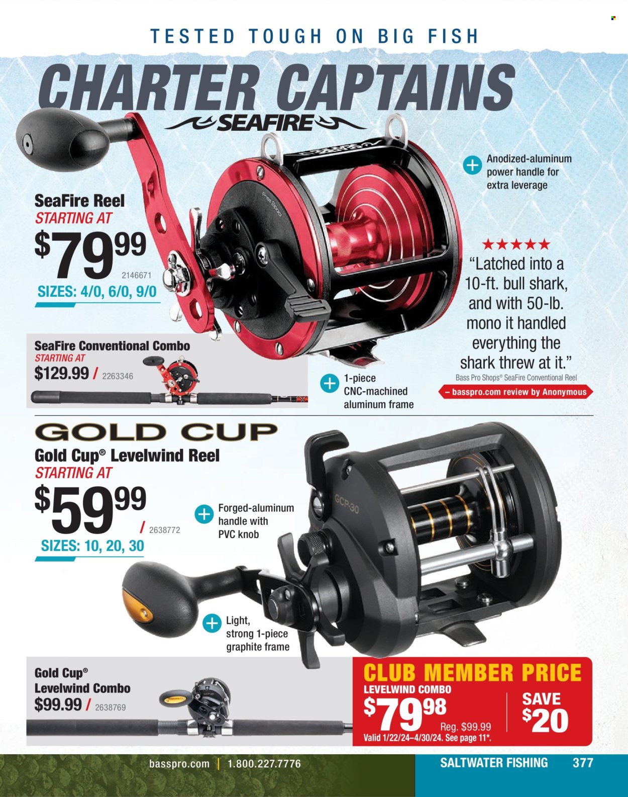 thumbnail - Bass Pro Shops Flyer - Sales products - Bass Pro, reel. Page 377.