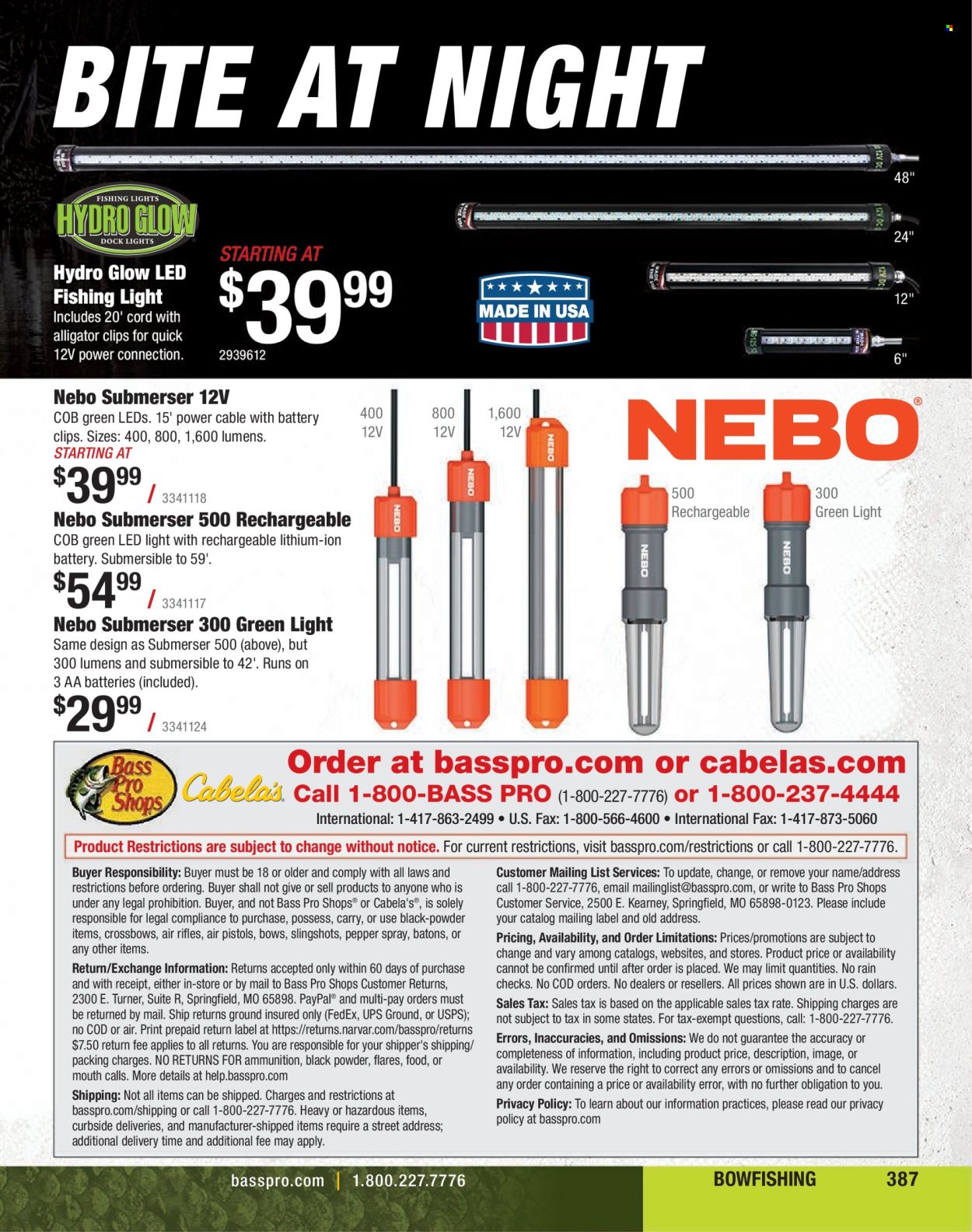 thumbnail - Bass Pro Shops Flyer - Sales products - Bass Pro, crossbow. Page 387.
