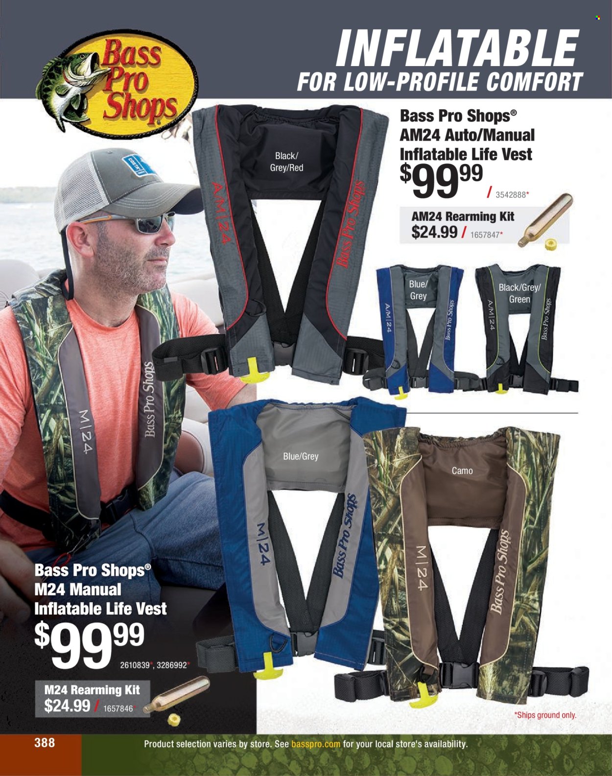 thumbnail - Bass Pro Shops Flyer - Sales products - vest, life jacket, Bass Pro. Page 388.