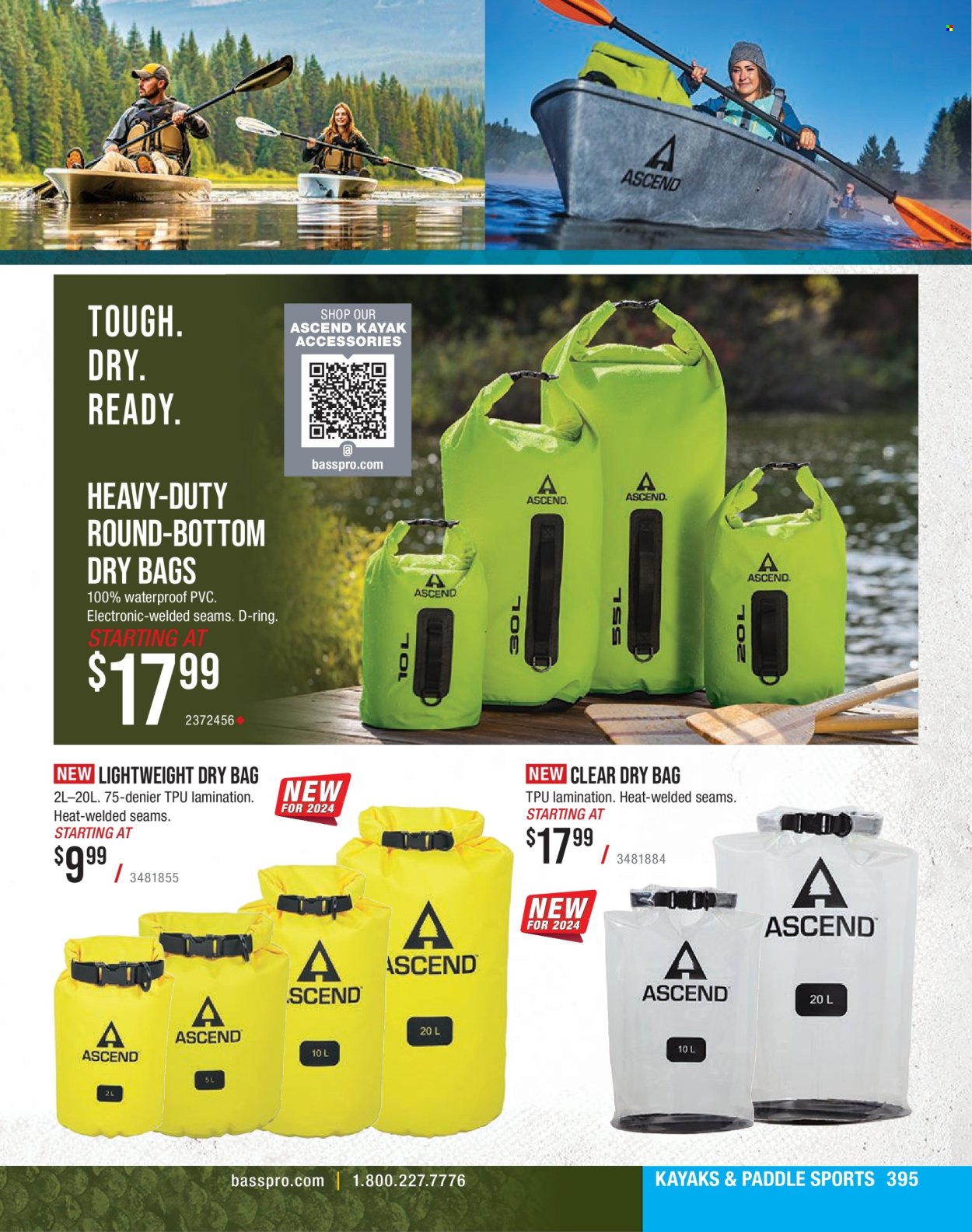 thumbnail - Bass Pro Shops Flyer - Sales products - kayak, dry bag. Page 395.