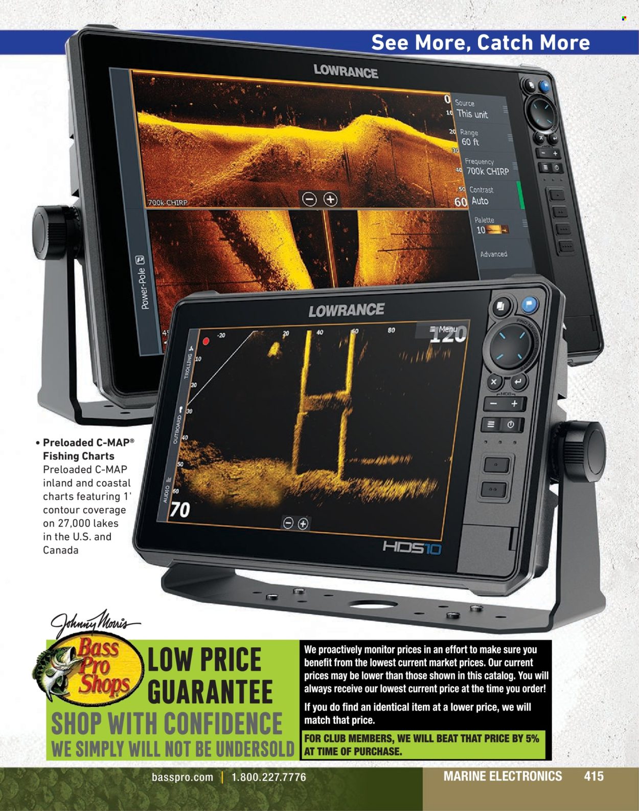 thumbnail - Bass Pro Shops Flyer - Sales products - Bass Pro, Lowrance. Page 415.