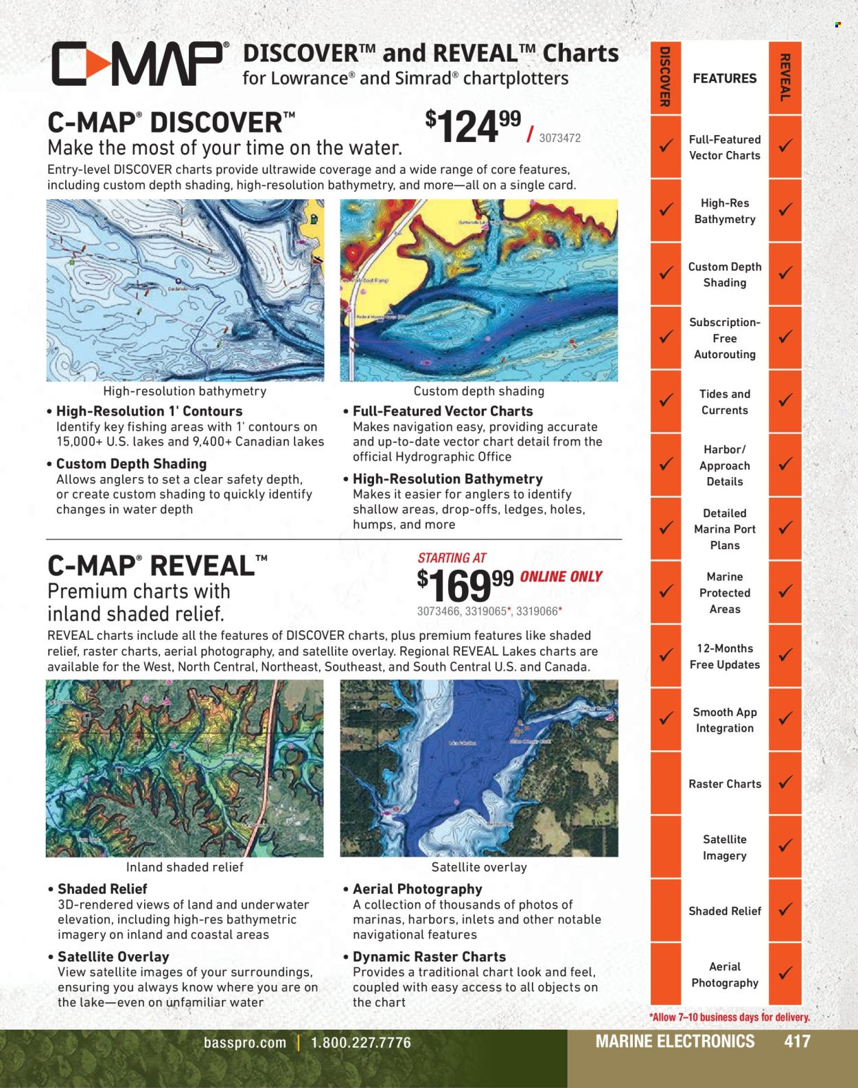 thumbnail - Bass Pro Shops Flyer - Sales products - satellite, Lowrance. Page 417.