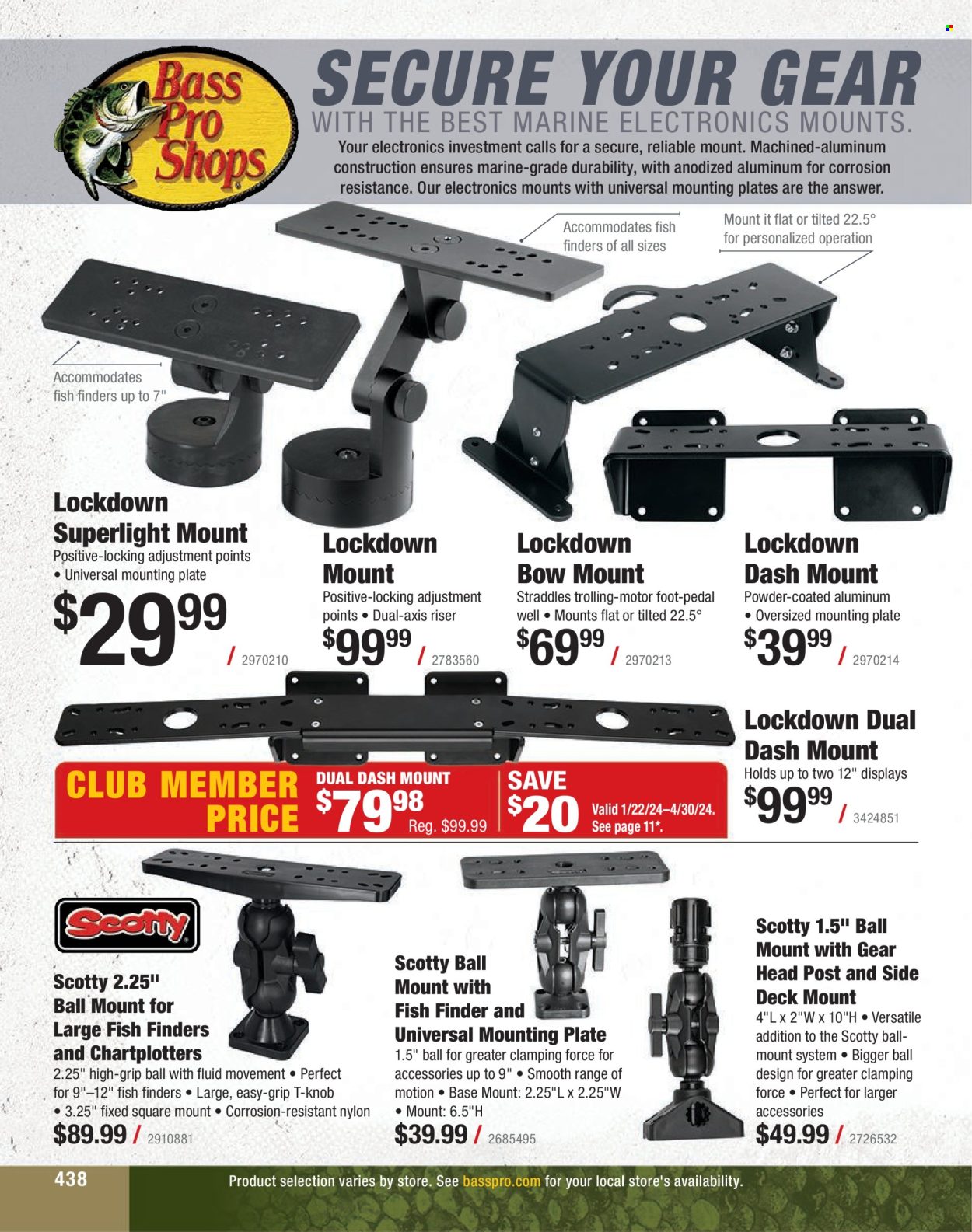 thumbnail - Bass Pro Shops Flyer - Sales products - fish finder. Page 438.