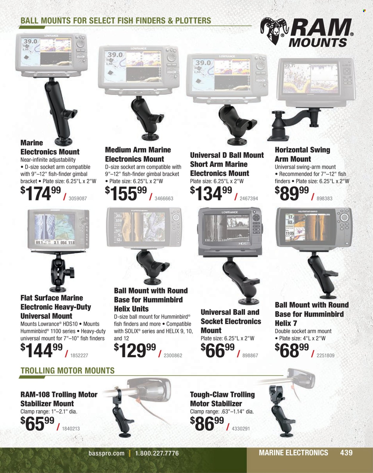 thumbnail - Bass Pro Shops Flyer - Sales products - Lowrance. Page 439.
