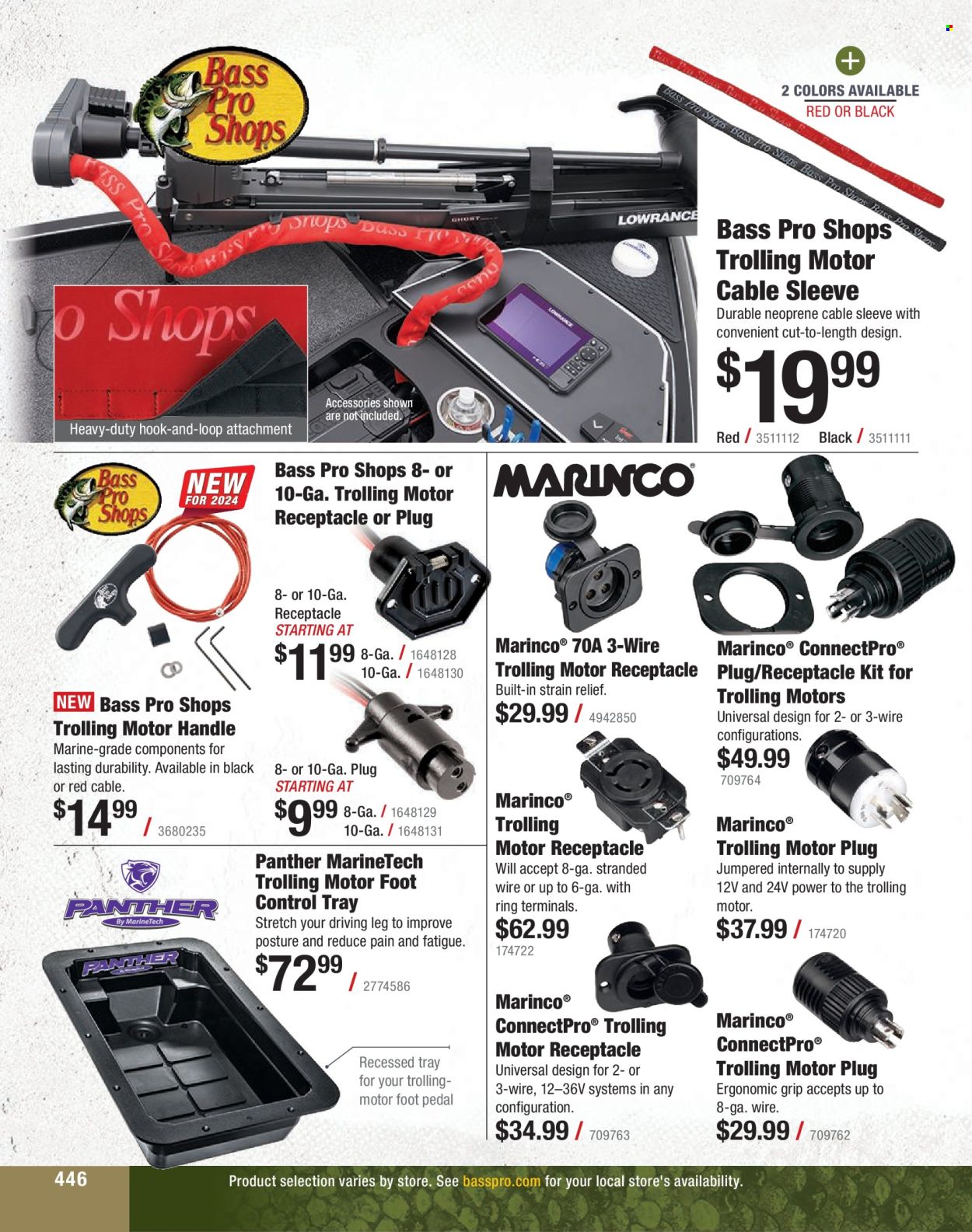 thumbnail - Bass Pro Shops Flyer - Sales products - neoprene, Bass Pro, tray. Page 446.